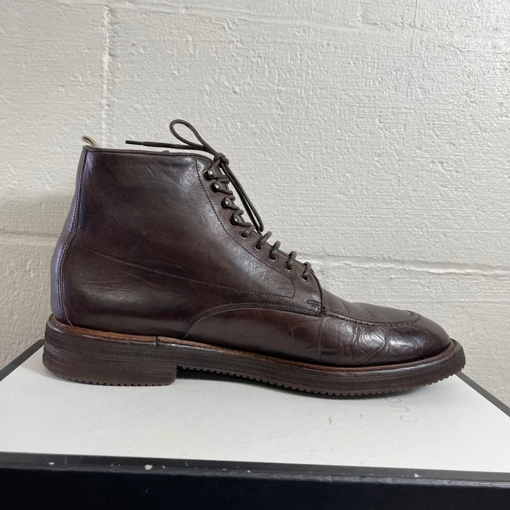 Officine Creative 0797143 Brown Leather Ankle Boots Lace up Men's 10.5 US
